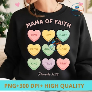 Mamá cristiana PNG: Mamá de fe, Proverbios, Escritura PNG, Cita religiosa de madre, Diseño de fe (Descarga digital)
