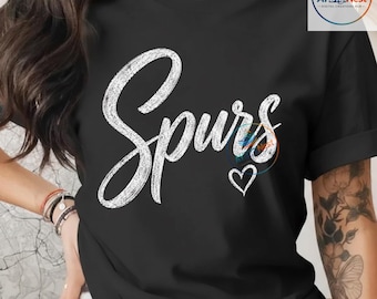 PNG de los Spurs estilo retro vintage: Arte clásico de la cultura deportiva para aficionados al baloncesto, camiseta retro vintage de los Spurs (descarga digital).