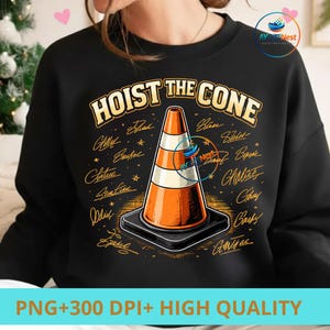 Iza el cono PNG: Divertido cono de tráfico, humor, broma de construcción, PNG, meme de obras viales, diseño de humor sobre seguridad (descarga digital) imagen 4