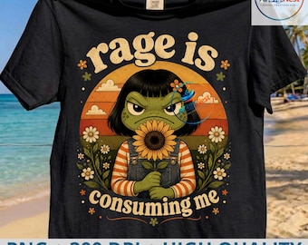 Rage Is Consuming Me PNG: Funny Frog Meme tshirt Clipart png Sarcastic Humor Quote Retro Viral Design (Digital Download)