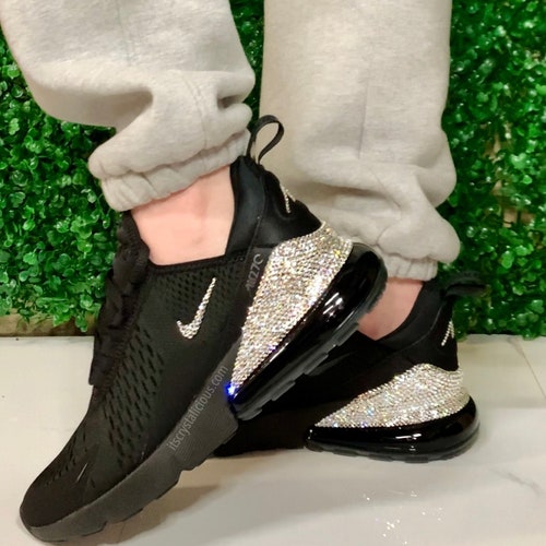 Bling Nike Air Max 270 Triple Black Embellished With Genuine - Etsy