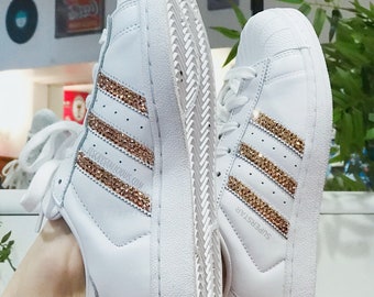 rose gold stripe adidas superstars
