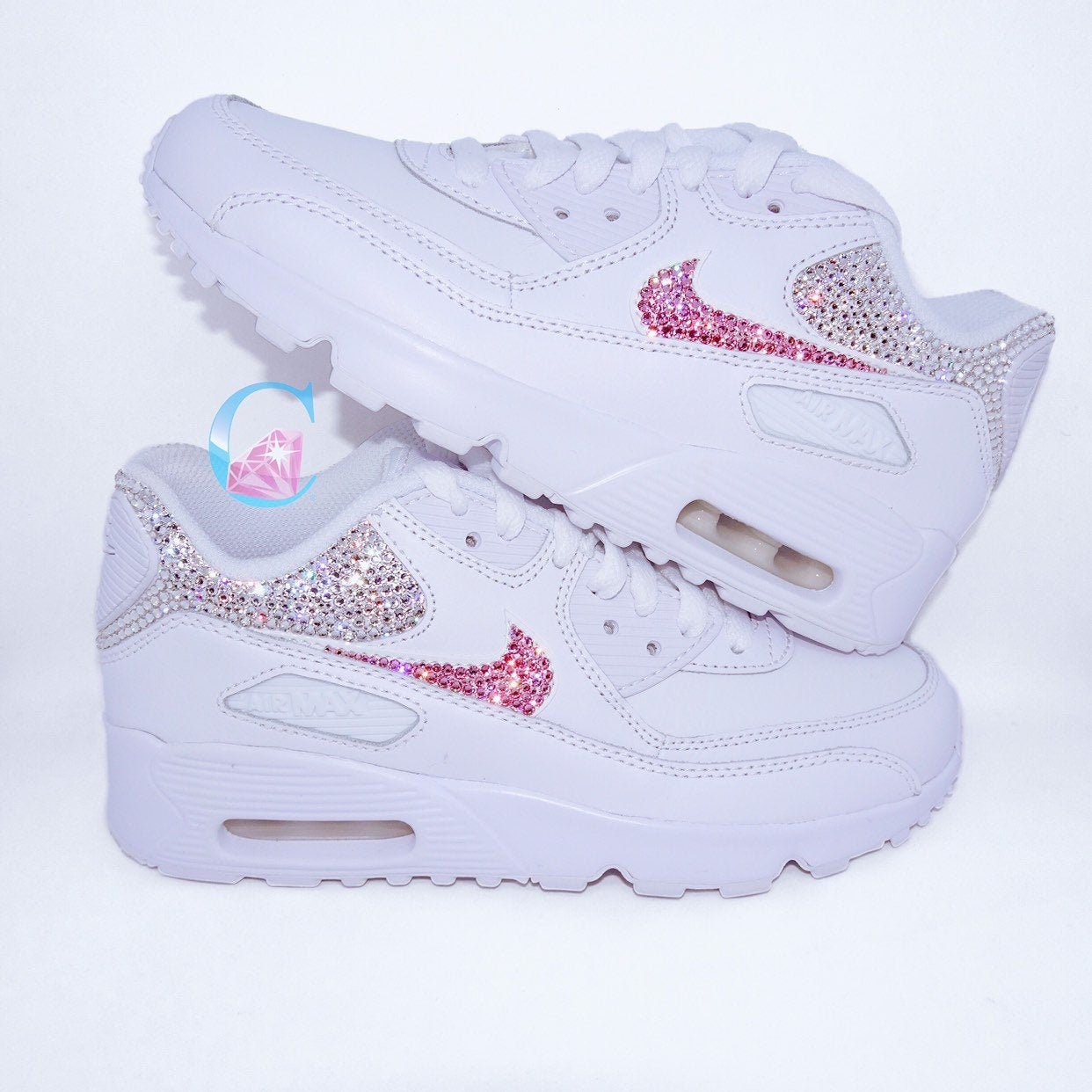 Genuine Bling Nike Air Max 90s Embellished With Genuine - Etsy