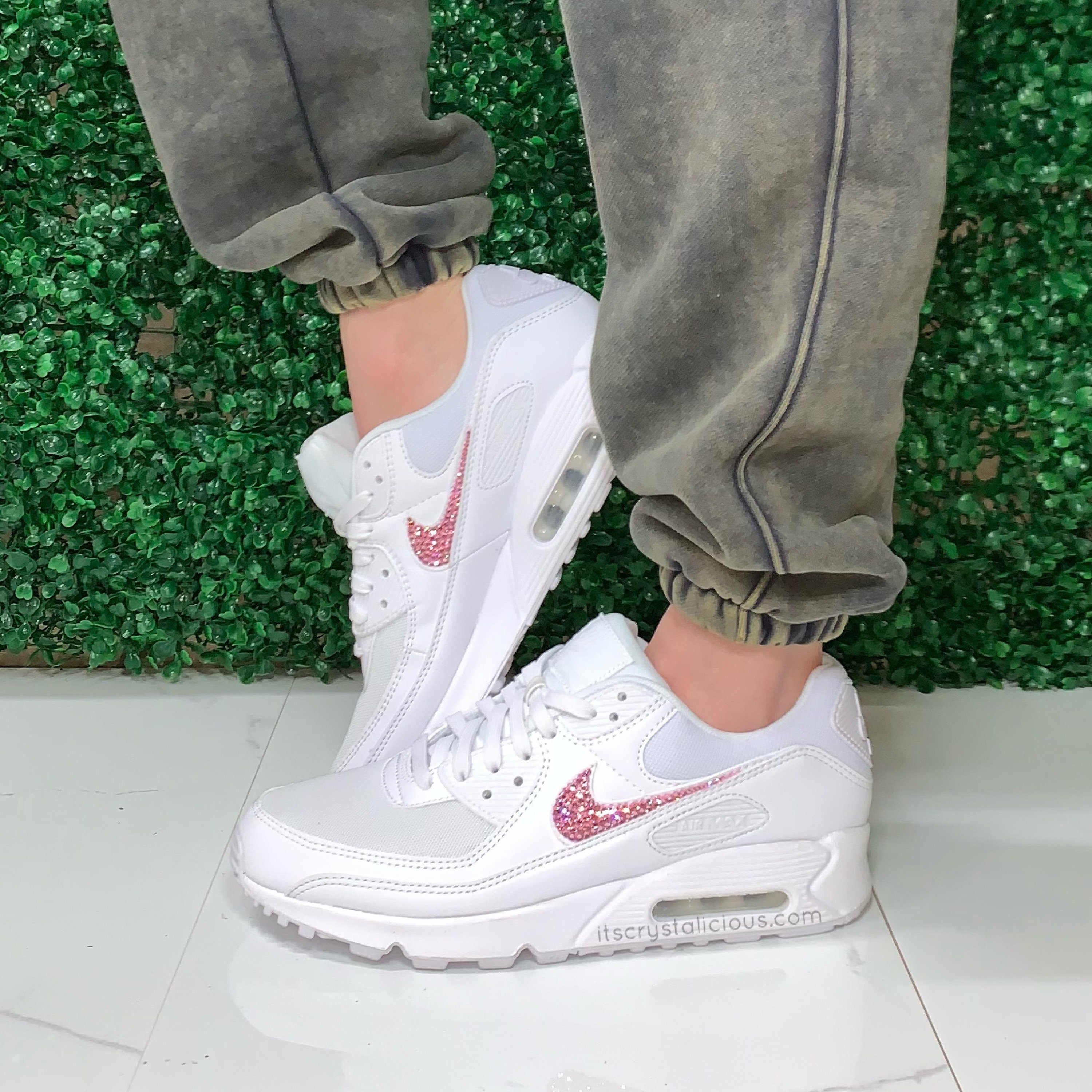 Genuine Nike Air Max 90s Embellished With Lt Rose Crystals - Etsy Israel