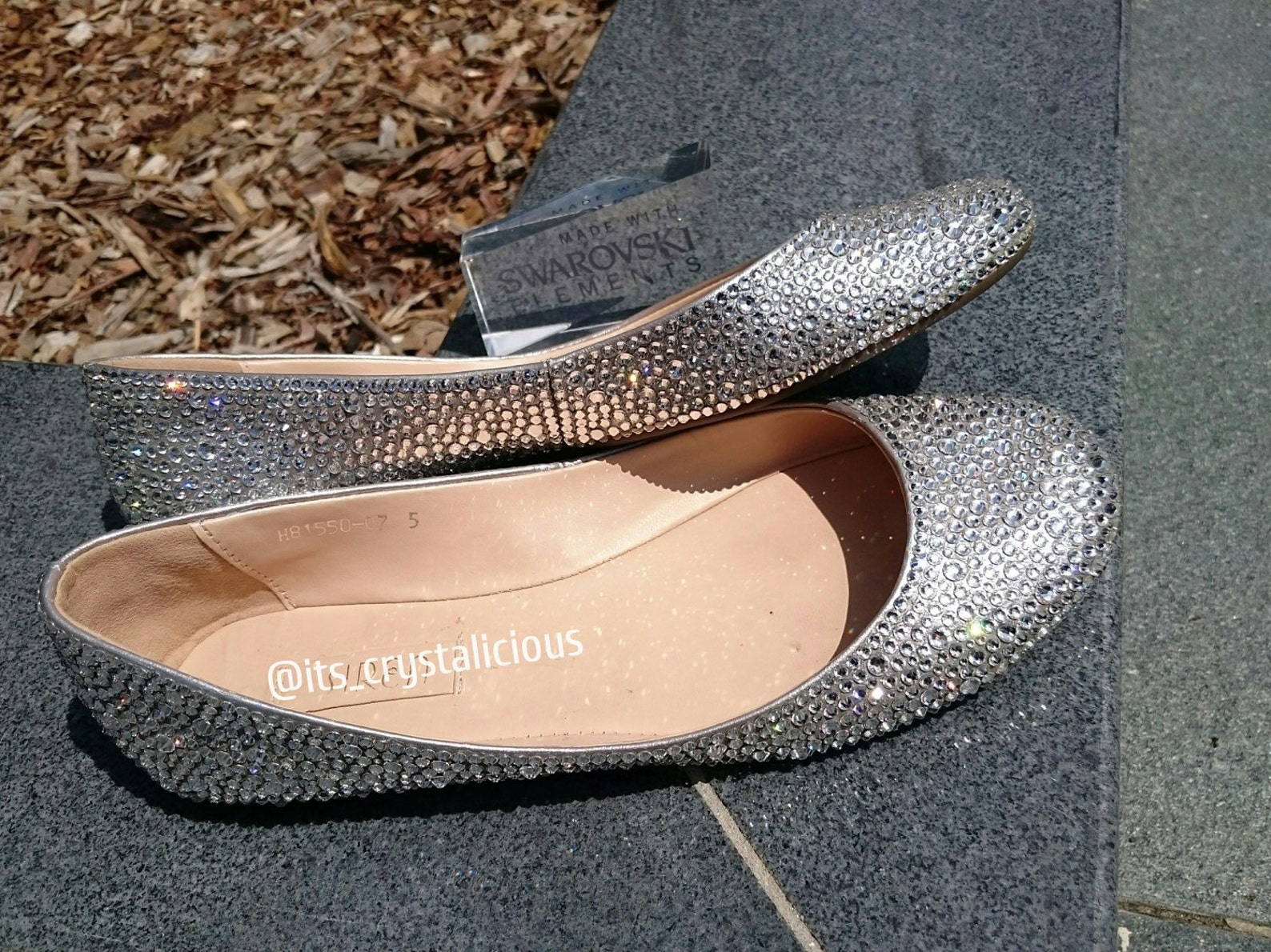 send your ballet flats to be embellished with genuine crystals from swarovski®.