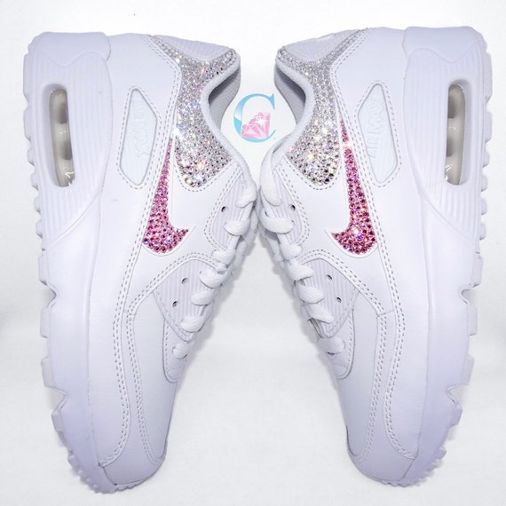 Genuine Bling Nike Air Max 90s embellished with Genuine Swarovski Crystals Crystalicious® Embellished Nike Air Max 90 Back & Ticks*