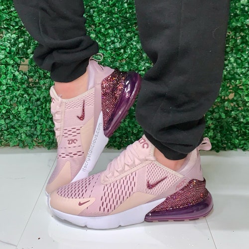 Genuine Bling Nike Air Max 270 Dusty Pink Embellished With - Etsy