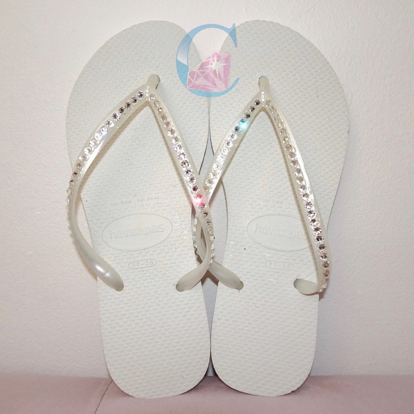 white sparkly havaianas