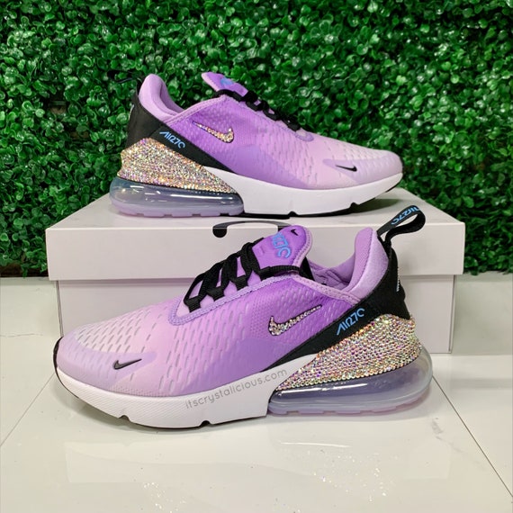 Echte Bling Nike Air Max 270 Paars/Zwart verfraaid met Bling - Etsy België