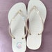 White Havaianas Covered In Crystals Bling Flip Flops. 
