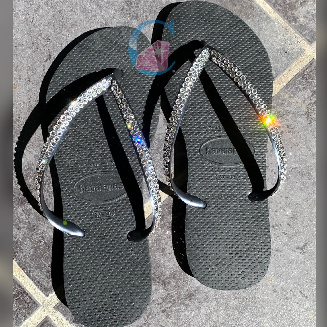 havaianas with bling