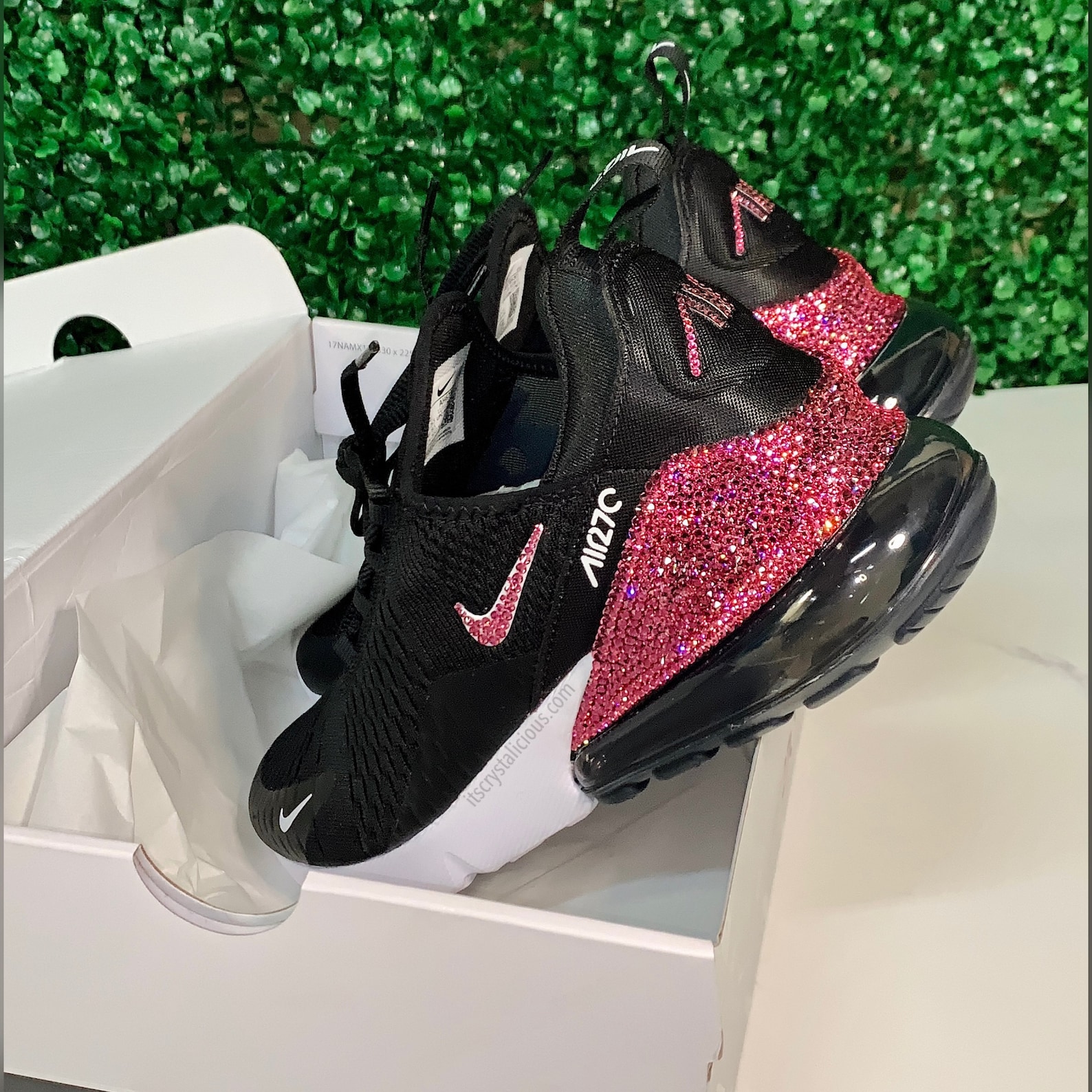 Genuine Bling Nike Air Max 270 Black/White embellished with | Etsy