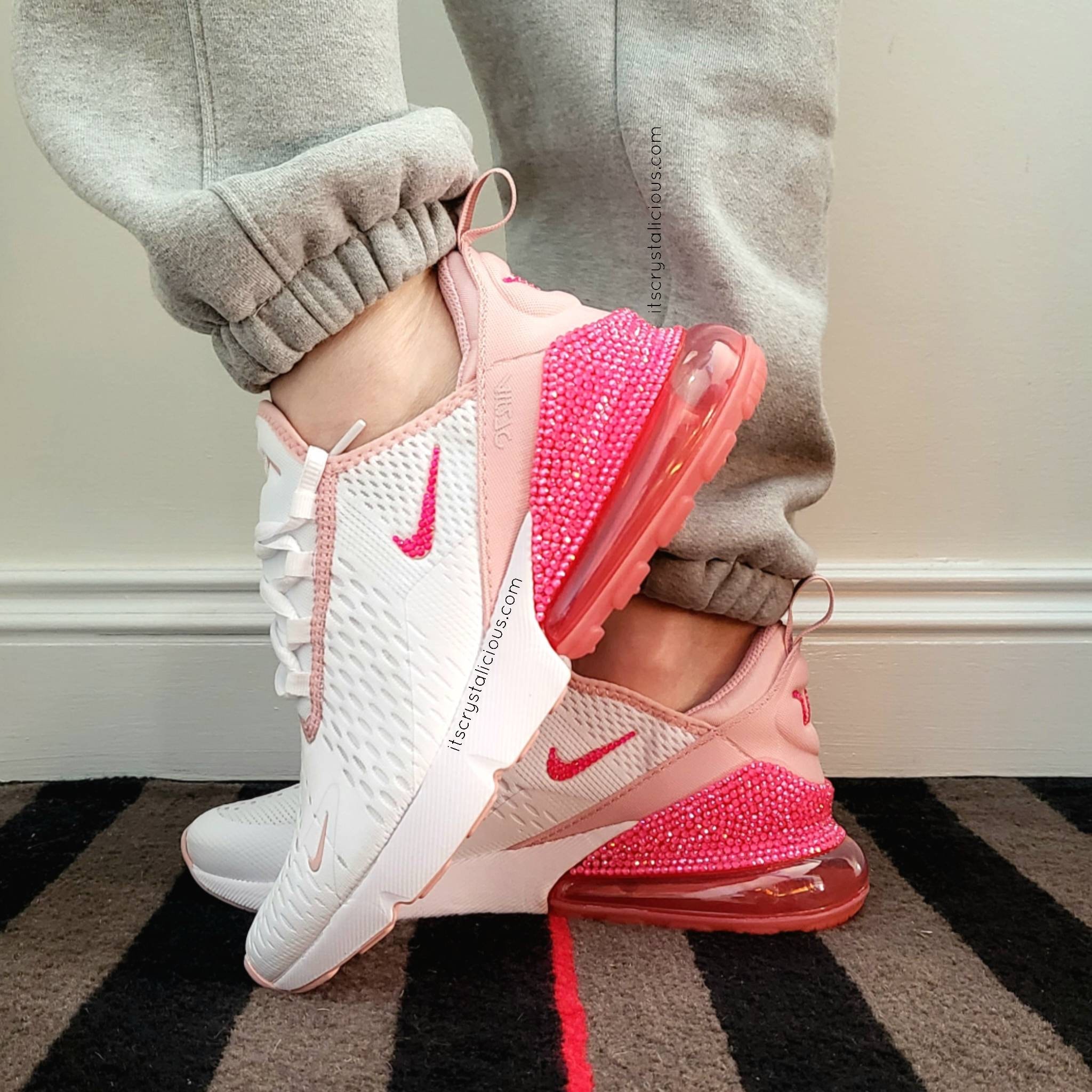 Genuine Bling Nike Air Max 270 Pink Salt Embellished With - Etsy