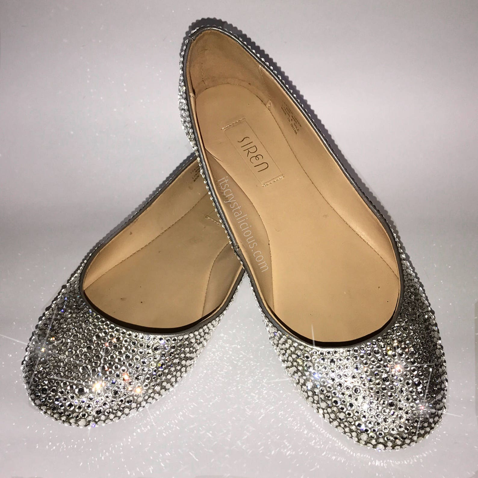 send your ballet flats to be embellished with genuine crystals from swarovski®.