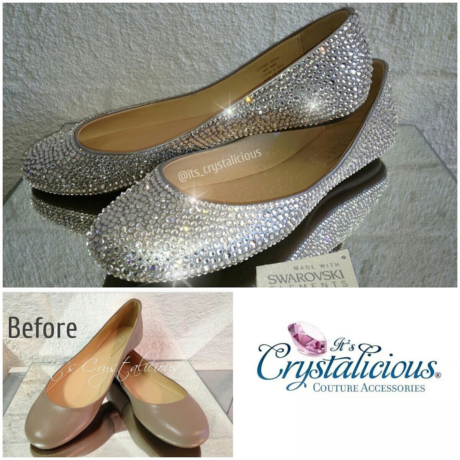 send your ballet flats to be embellished with genuine crystals from swarovski®.