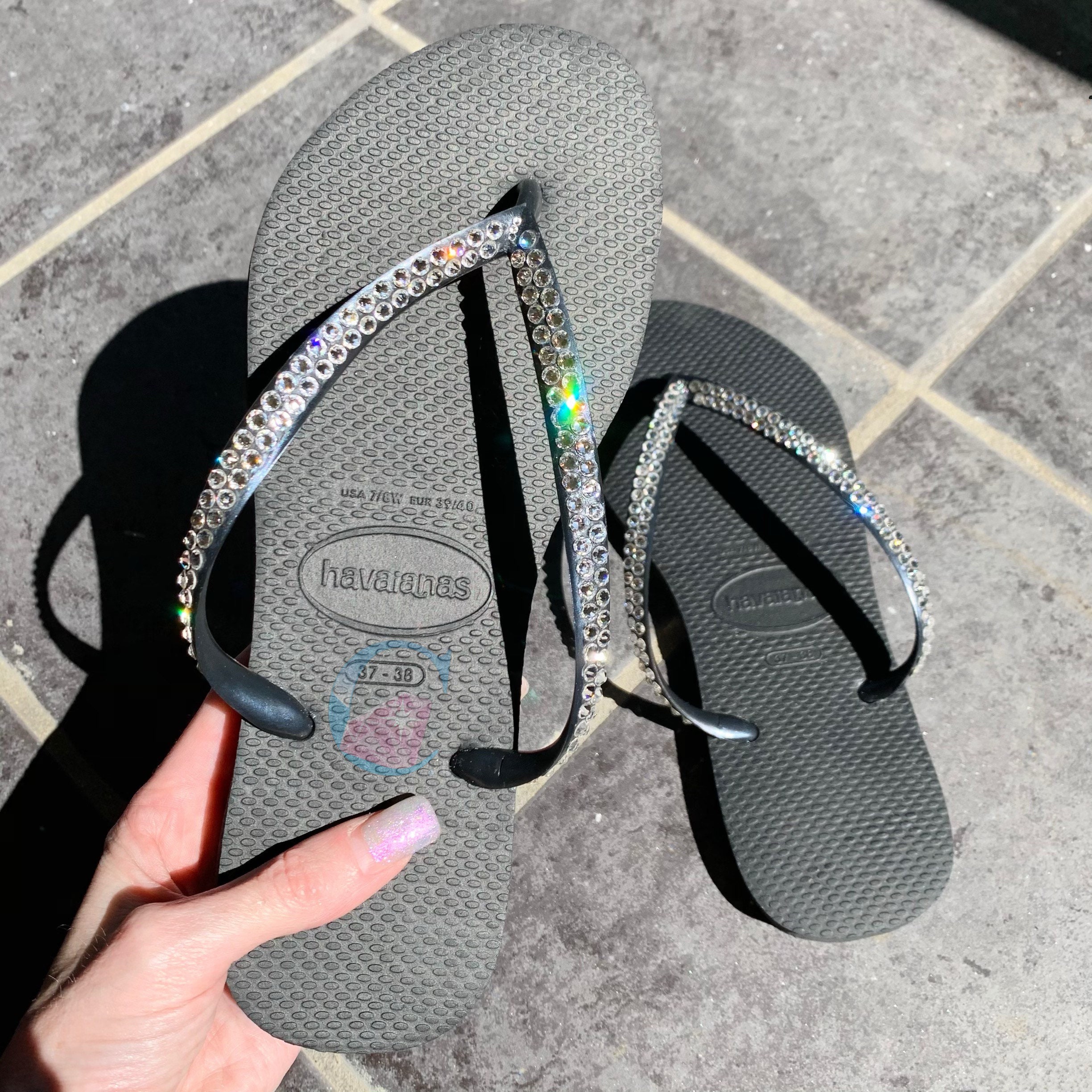 havaianas black crystal