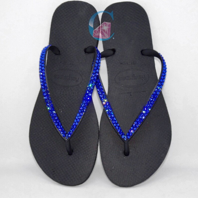 black havaianas with swarovski crystals