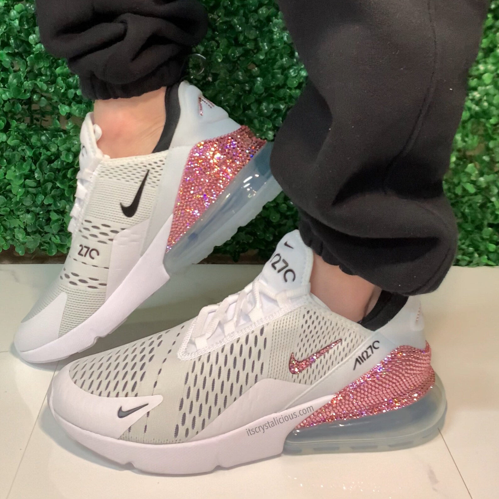 Genuine Bling Nike Air Max 270 Black/White embellished with | Etsy