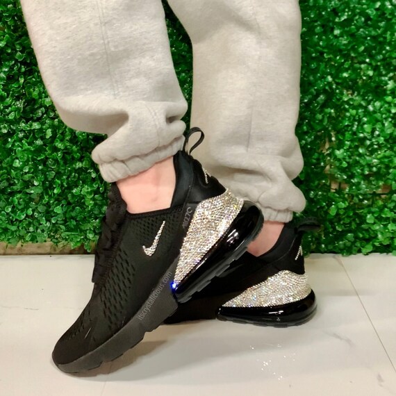 tema Acción de gracias evitar Bling Nike Air Max 270 Triple Negro adornado con cristales - Etsy España