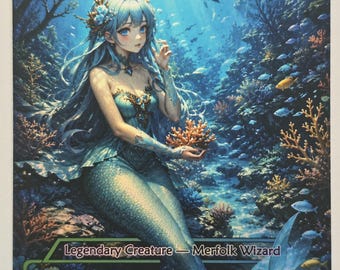 Waifu Thrasios, Triton Hero Foil | Altered Art Custom | EDH Playtesting | Proxy Card