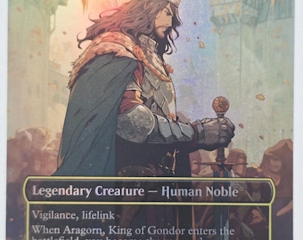 Comic Aragorn, King of Gondor Foil | Altered Art Custom | EDH Playtesting | Proxy Card