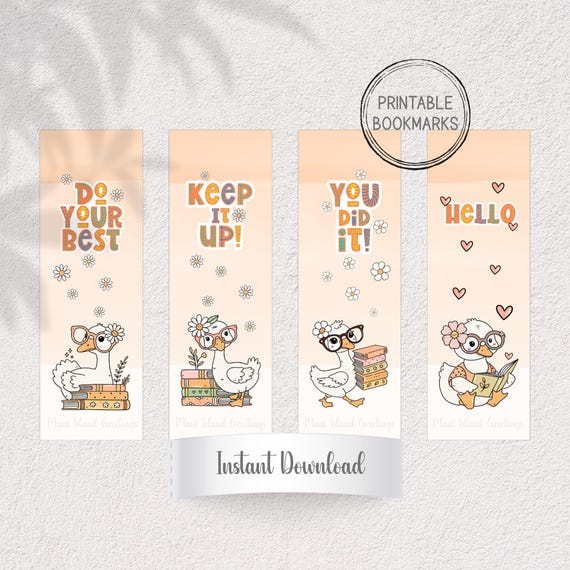 Goose Printable Bookmarks | Classroom Motivation, Reading Rewards (Instant Download)