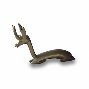 Vintage messing messenhouder in de vorm van een gazelle, bestekhouder in de stijl van een antilope uit het midden van de 20e eeuw, Franse tafeldecoratie in de stijl van Art de la Table, gouden dieren tafeldecoratie, vervangend onderdeel