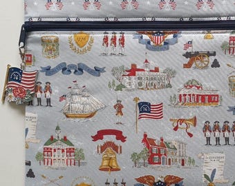 Limited Edition project bag with optional flag Charm. US Independence 250th Anniversary. Patriotic.