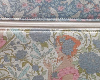 Tilda Songbird Aubrey project bag W14" x H11". Softly padded pouch for cross stitch embroidery needlework WIPs. Fairies & flowers.