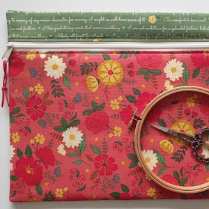 Orchard House project bag W14"xH11" for needlework, crafts, cross-stitch, embroidery, EPP, WIPs. Little Women, Louisa May Alcott.