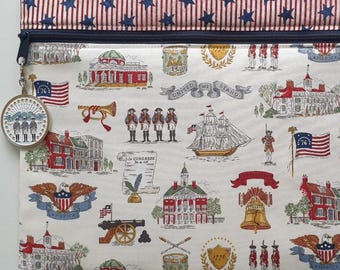 Limited Edition project bag with optional Patriot Charm. US Independence 250th Anniversary. Patriotic.