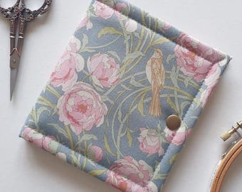 Tilda Songbird thread bed/floss keeper, ORT saver, project pal. Cross stitch, needlework, embroidery. 5.5"x 10". Birds & flowers.