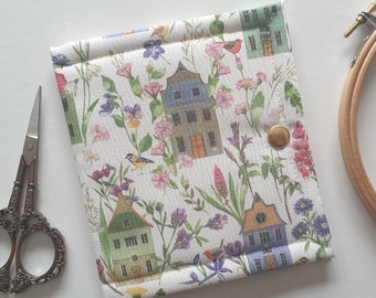 Thread/floss keeper, ORT saver, project pal. Cross stitch, needlework, embroidery threads. Pretty houses by Acufactum.