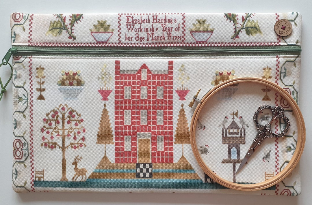 Sampler-print Project Bag, Elizabeth Harding's Work, 1791. Storage for ...