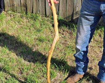 Handmade Walking Stick Staff or Cane - Made of Natural Wood - Wizard Staff