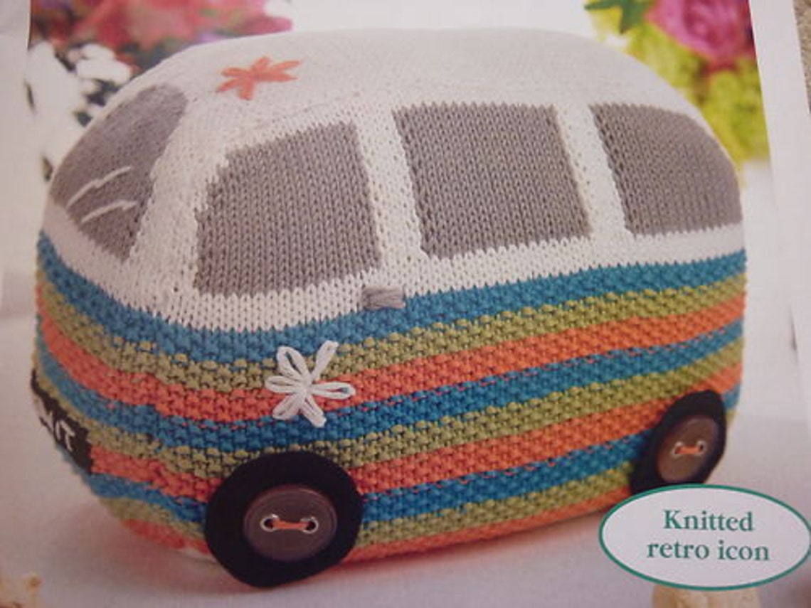 PDF Knitting Pattern for 1960's Flowerpower VW Camper Van Etsy