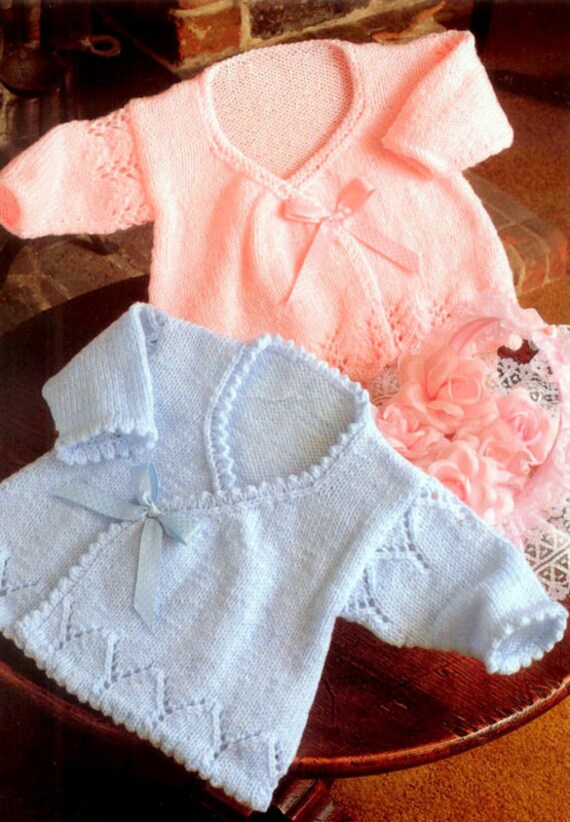baby wrap over cardigan knitting pattern
