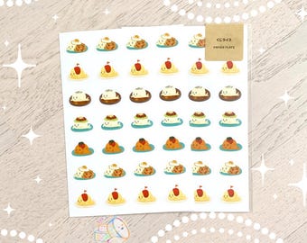 28 piezas / Hoja de pegatinas de comida y animales PAPIER PLATZ x aoyoshi / Omurice de cachorro de foca blanca
