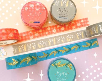 15mm | WORLD CRAFT Knickknacks Washi Tapes | Daisy, Mimosa, Lily of the Valley