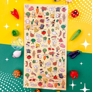 90 Pieces | MIND WAVE Seal Petite Today's Time Sale Planner Sticker Sheet | Veggie Stickers