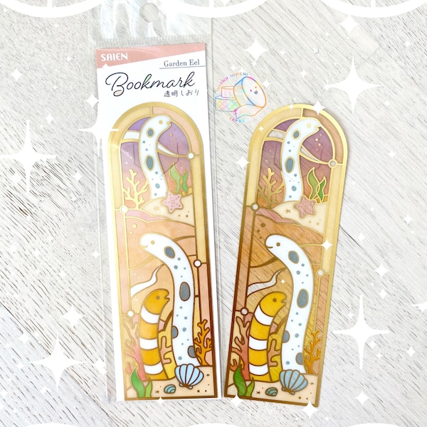 1 Bookmark | *NEW* SAIEN Stained Glass Series | Garden Eel (Chinese Eel) Design | For Planners and Books! | Gold Foil