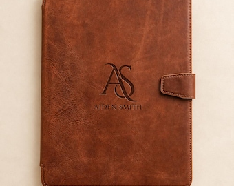 Custom Leather iPad Cases, Leather iPad Sleeve, iPad A16, 13, 12.9, Pro 11, 10.9, 10.5, 10.2, Mini, Portfolio Case with Apple Pencil Holder