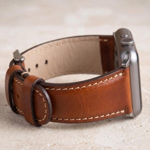 Custom Leather Watch Band, Apple Watch Band 38, 40, 41, 42, 44, 45, 49 mm,Handmade Samsung Galaxy, Pixel, Fossil, Fitbit iWatch Strap
