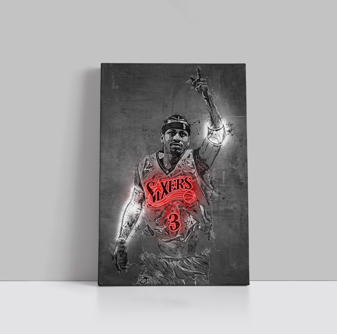 Allen Iverson Wall Art Philadelphia 76ers Canvas Basketball Poster NBA ...