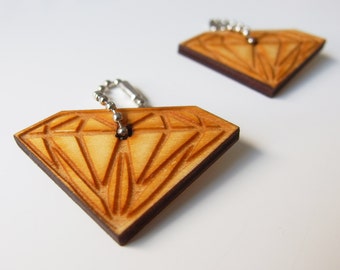 Diamond Keychain- Wood