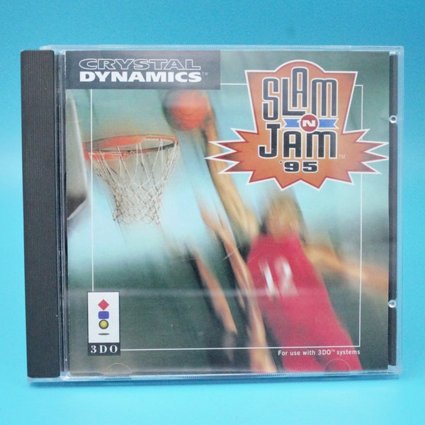 Vintage 3DO game Slam N Jam 95 CD basketball video game Panasonic 32-bit gaming system CIB complete original Crystal Dynamics 1995