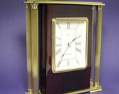 Vintage Westminster chime electric clock electronic tone hourly song hour count heavy brass pillar art deco style Linden German movement