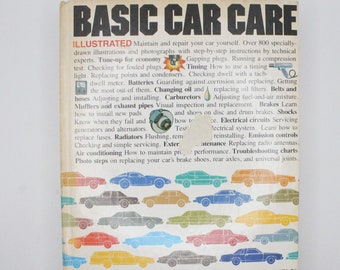Vintage 1970s book Basic Car Care guide Saturday Mechanic illustrated general automotive maintenance and repair manual 1978 Hearst