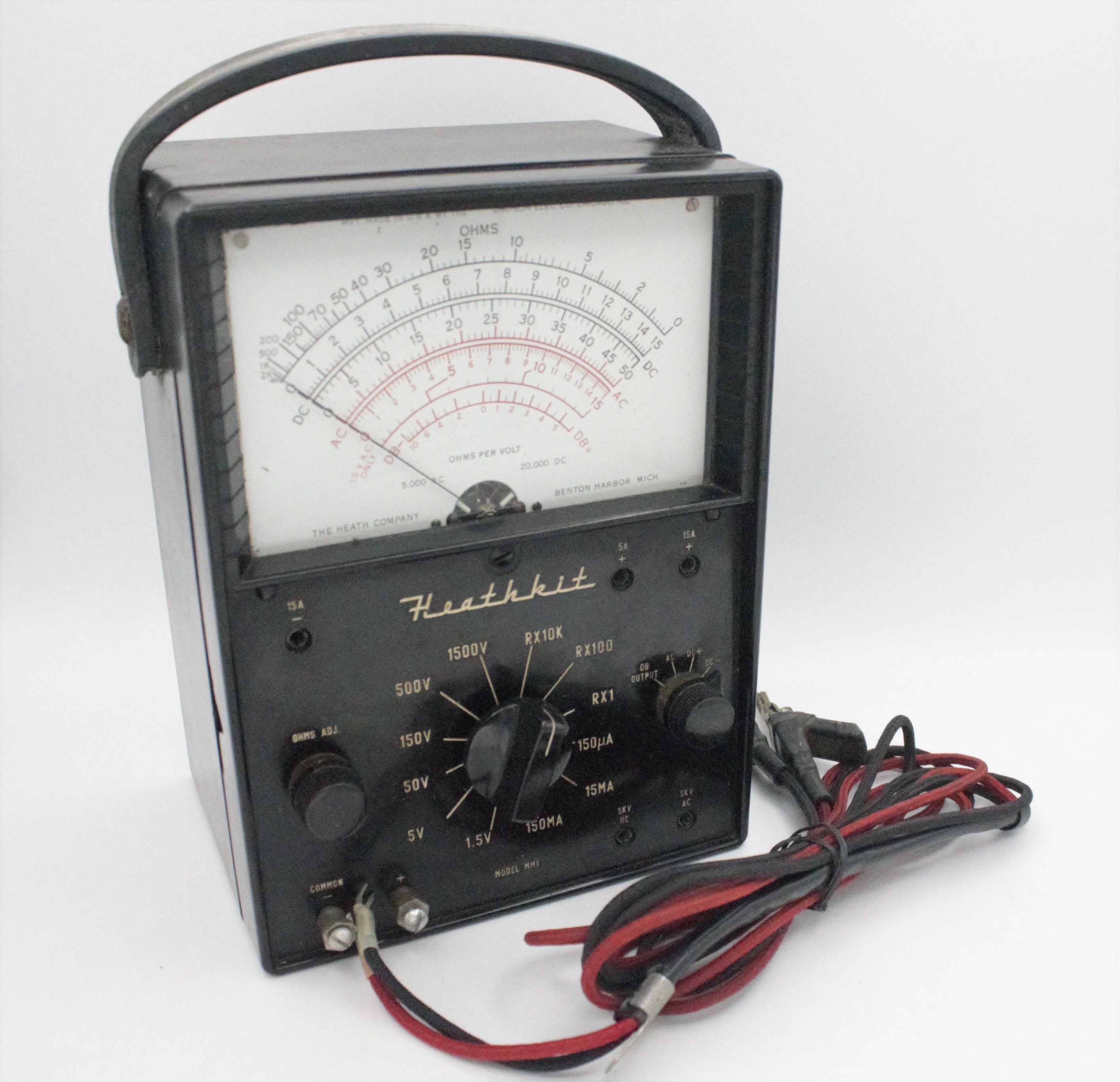Vintage MONARCH MT-300 Volt OHM Meter with Original Box Not Tested