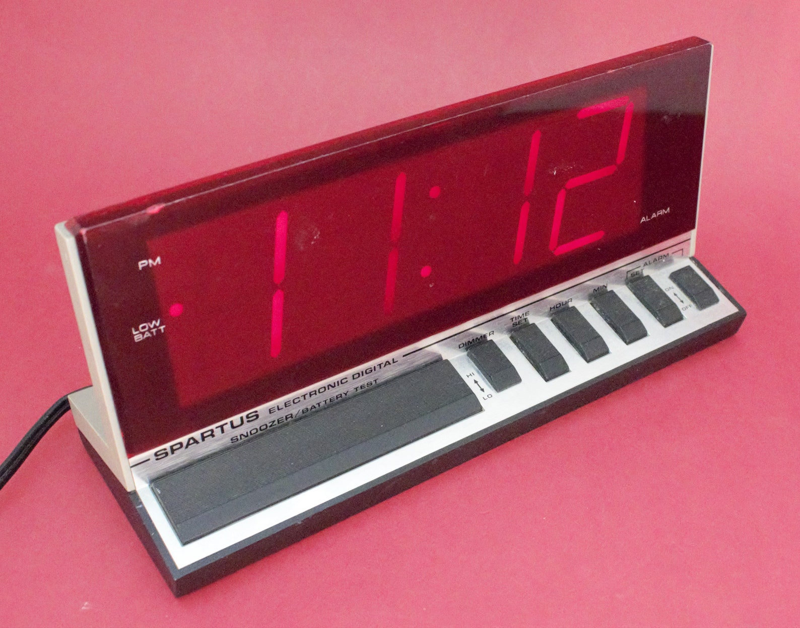 Vintage Digital Alarm Clock Large Red LED Lighted Time Display Etsy